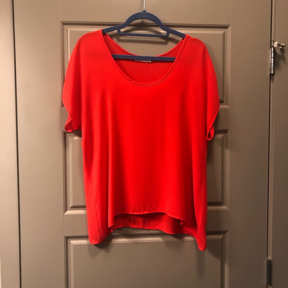 Orange / Red Flowy Top